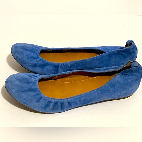 J. Crew Suede Leather Blue Ballet Flats - Picture 1 of 13